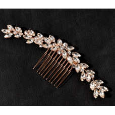 Шпилька - гребінець для волосся з кристалами, золото