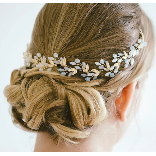 Ободок для волос с цветами "Cool Flower", золото