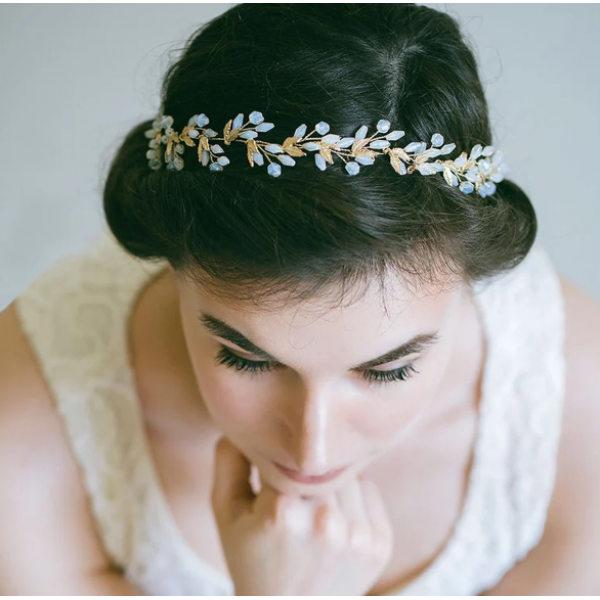 Ободок для волос с цветами "Cool Flower", золото