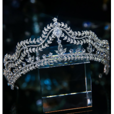 Корона на голову зі стразами "Big Star", срібло