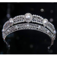 Корона на голову "Shining Pearl", з перлами, срібло