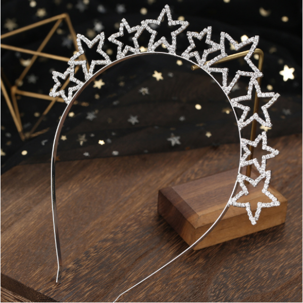 Обруч для волосся "Stars", срібло