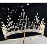Корона на голову зі стразами "Shine", золото