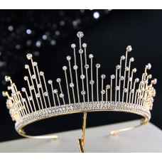 Корона на голову зі стразами "Shine", золото