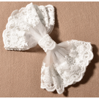 Бант мереживний "Dreamers", білий, 18х18 см