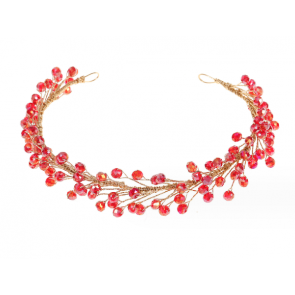 Віночок для волосся "Similar", червоний у золоті