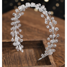 Віночок для волосся "Similar", срібний стеклярус