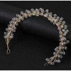 Віночок для волосся "Similar", золотий стеклярус 