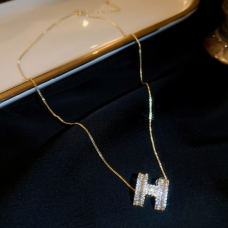 Цепочка со стразами "Gold Hermes", золото