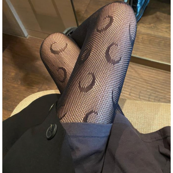 Колготи жіночі, ажурні, колготи з принтом "Місяць", два кольори, S - L