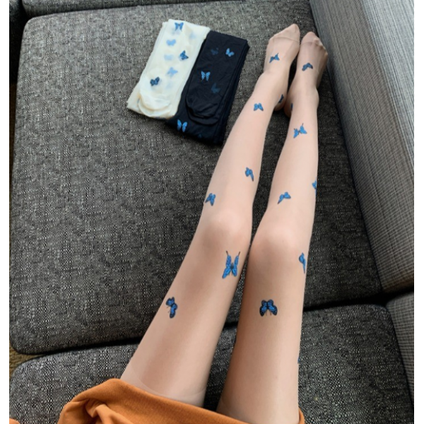 Колготи жіночі, нейлонові в принт "Метелики", три кольори, S - L Колготи жіночі, нейлонові в принт "Метелики", три кольори, S - L