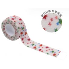 Бинт еластичний Coban 2,5 см, зірочки, фіксуючий самозакріплюючий, бинт Кобан, самоклеючий, аутоадгезійний бинт, 2,5 см х 4,5 м