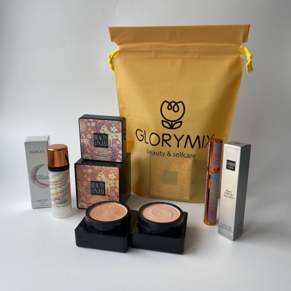 Набір Glorymix: Кушон Veze Beauty Linasi Cream, тон 02 слонова кістка + База під макіяж Images Repair Cream + Туш для вій 4D Senana Sky Mascara