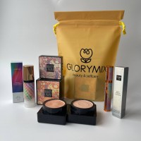 Набор Glorymix: Кушон Veze (Venzen) Beauty Linasi Cream, тон 01 натуральный + База под макияж 3 в 1 трехцветная, Jomtam Contour Color Isolation + Тушь для ресниц 4D Senana Sky Mascara
