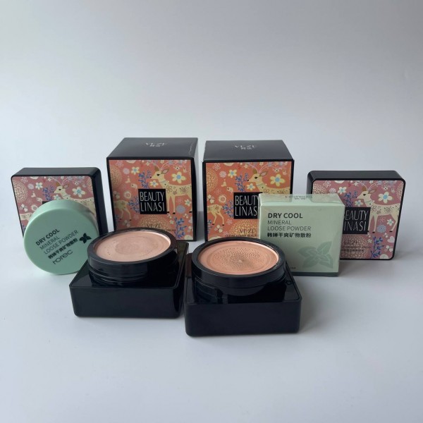 Набір Glorymix: Кушон Veze Beauty Linasi Cream, тон 01 натуральний + Мінеральна пудра розсипчаста Rorec Dry Cool Mineral Loose Powder