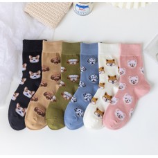 Шкарпетки жіночі бавовняні "Puppy", шкарпетки середньої довжини, різні кольори