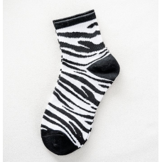 Шкарпетки жіночі з принтом, шкарпетки середньої довжини з принтом "Зебра", 36-39