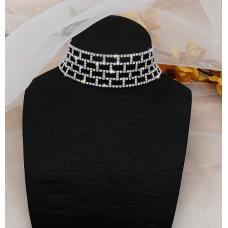 Чокер зі стразами "Stylish Blow", срібло, 28х3 см