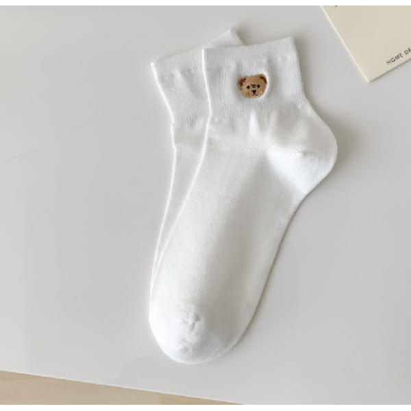Шкарпетки бавовняні із принтом "Little Teddy", жіночі шкарпетки, два кольори, 36-39
