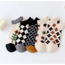 Носки хлопковые женские, с принтом, разные цвета, 36-39