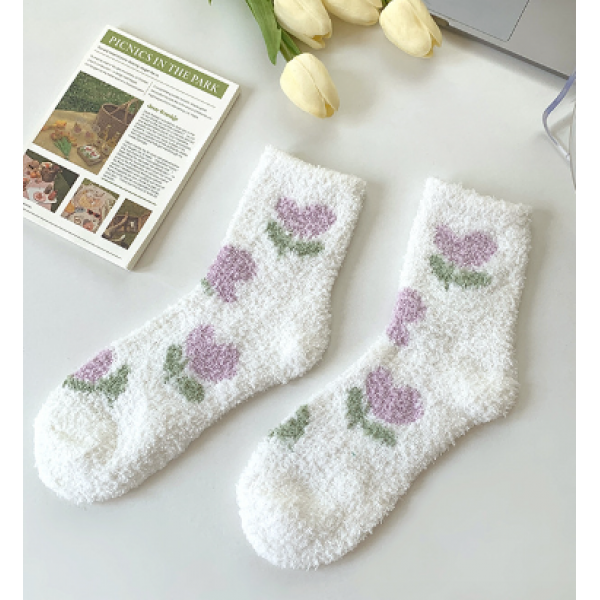 Шкарпетки махрові жіночі, теплі шкарпетки з принтом, різні види, 36-39