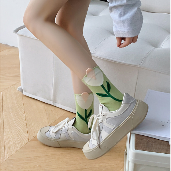 Носки женские хлопковые, носки средней длины, разные цвета, 36-39