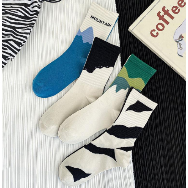 Шкарпетки жіночі бавовняні, різнокольорові, парні шкарпетки різних кольорів, шкарпетки середньої довжини, різні кольори, 36-39