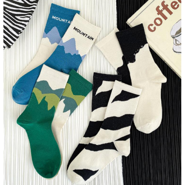 Шкарпетки жіночі бавовняні, різнокольорові, парні шкарпетки різних кольорів, шкарпетки середньої довжини, різні кольори, 36-39