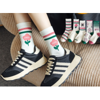 Носки хлопковые женские, носки средней длины, носки в принт, 36-39