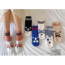 Шкарпетки махрові теплі, шкарпетки середньої довжини, шкарпетки теплі з принтом "Собачки", 36-41
