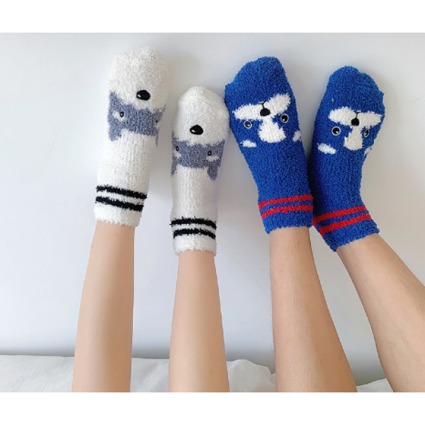 Шкарпетки махрові теплі, шкарпетки середньої довжини, шкарпетки теплі з принтом "Собачки", 36-41