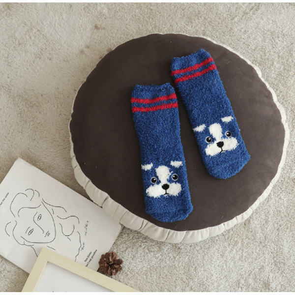 Шкарпетки махрові теплі, шкарпетки середньої довжини, шкарпетки теплі з принтом "Собачки", 36-41