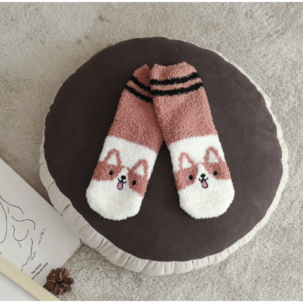 Шкарпетки махрові теплі, шкарпетки середньої довжини, шкарпетки теплі з принтом "Собачки", 36-41