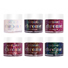 Глітер хамелеон для обличчя, волосся та тіла Handaiyan Chrome Face and Body Gel, рідкий шимер, 6 кольорів, 32 г