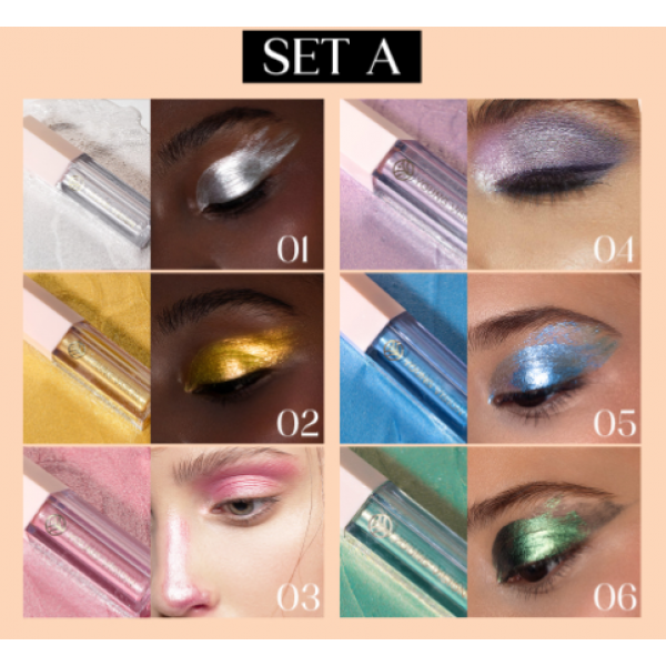 Набір тіней для повік Young Vision Liquid Eyeshadow, рідкі тіні для повік, два види