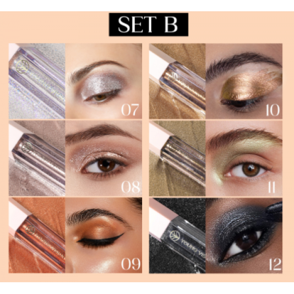 Набір тіней для повік Young Vision Liquid Eyeshadow, рідкі тіні для повік, два види
