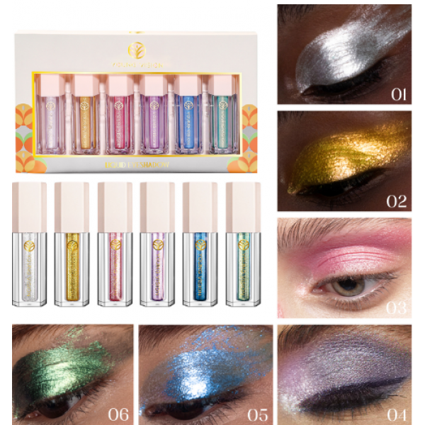 Набір тіней для повік Young Vision Liquid Eyeshadow, рідкі тіні для повік, два види