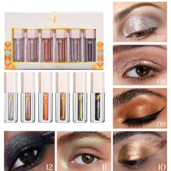 Набір тіней для повік Young Vision Liquid Eyeshadow, рідкі тіні для повік, два види