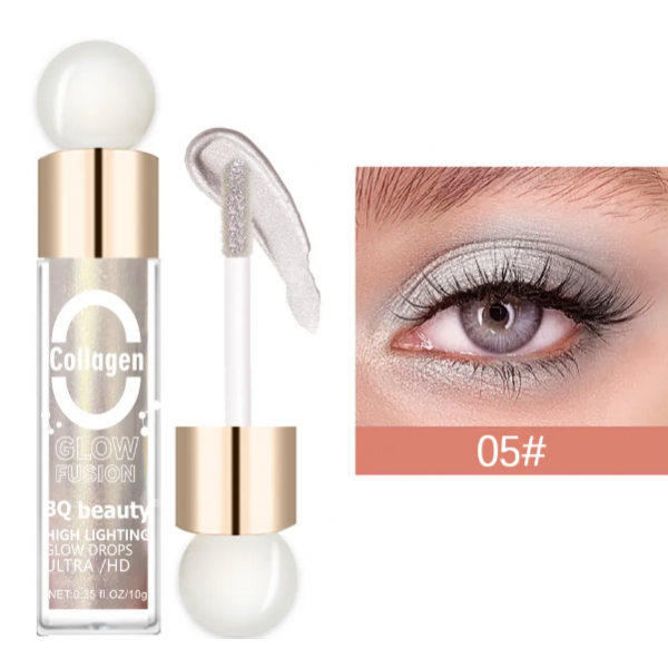 Тіні для повік рідкі Collagen Glow Fusion Eyeshadow, рідкі тіні для повік з шиммером, 6 кольорів