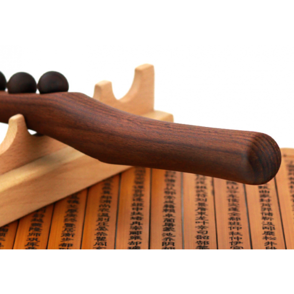 Шкребок ГуаШа, букова палиця масажер для ГуаШа, акупунктурна палиця для масажу з мотузкою, 5 масажних точок, 48 см