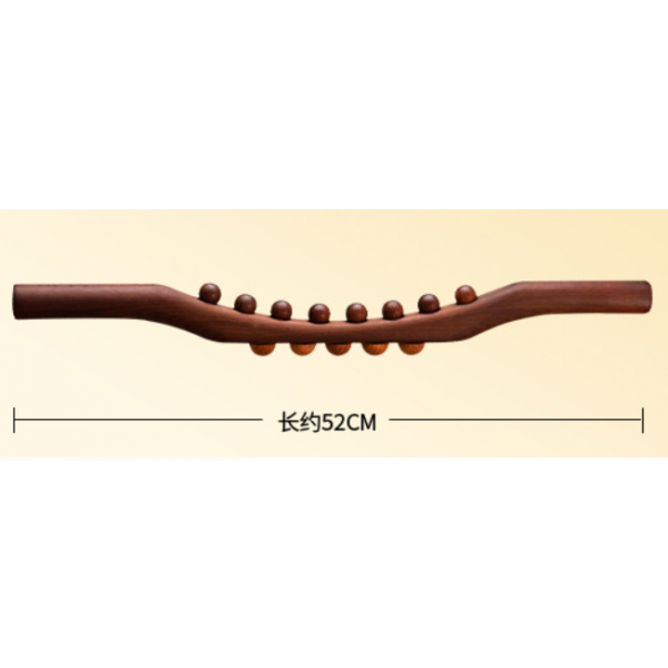 Шкребок ГуаШа, букова палиця масажер для ГуаШа, акупунктурна палиця для масажу, 13 масажних точок, 52 см