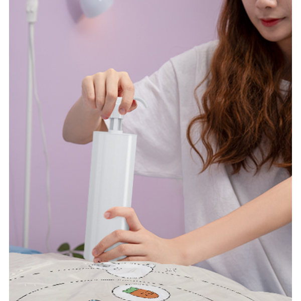 Насос ручний для вакуумних пакетів із клапаном, білий, 22х6 см