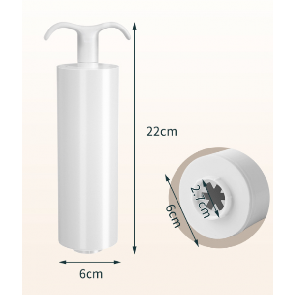 Насос ручний для вакуумних пакетів із клапаном, білий, 22х6 см