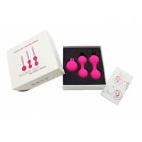 Набір вагінальних кульок Vaginal Balls, вагінальні рожеві кульки для вправ Кегеля, силікон, 3 шт