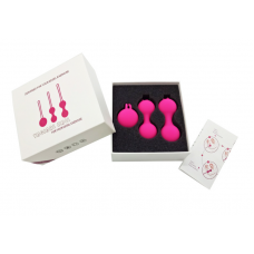 Набір вагінальних кульок Vaginal Balls, вагінальні рожеві кульки для вправ Кегеля, силікон, 3 шт
