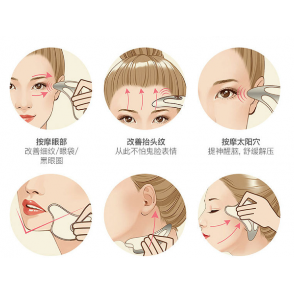 Шкребок ГуаШа Галочка з далматинової яшми, натуральний масажер ГуаШа, 5,5х8,5 см