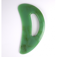 Шкребок Гуаша, пластина, масажер для Гуаша, зелена смола, 10х21 см