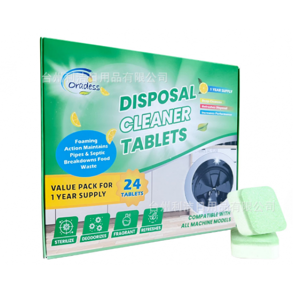 Набір таблеток для очищення труб Oradess Disposal Cleaner Tablet, з ароматом лимона, 24 шт