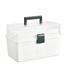 Аптечка-органайзер для ліків, пластиковий контейнер для медикаментів, три поверхи, білий, 33х18х22 см