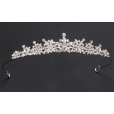 Корона на голову "Silver Flower", корона з камінням, срібло